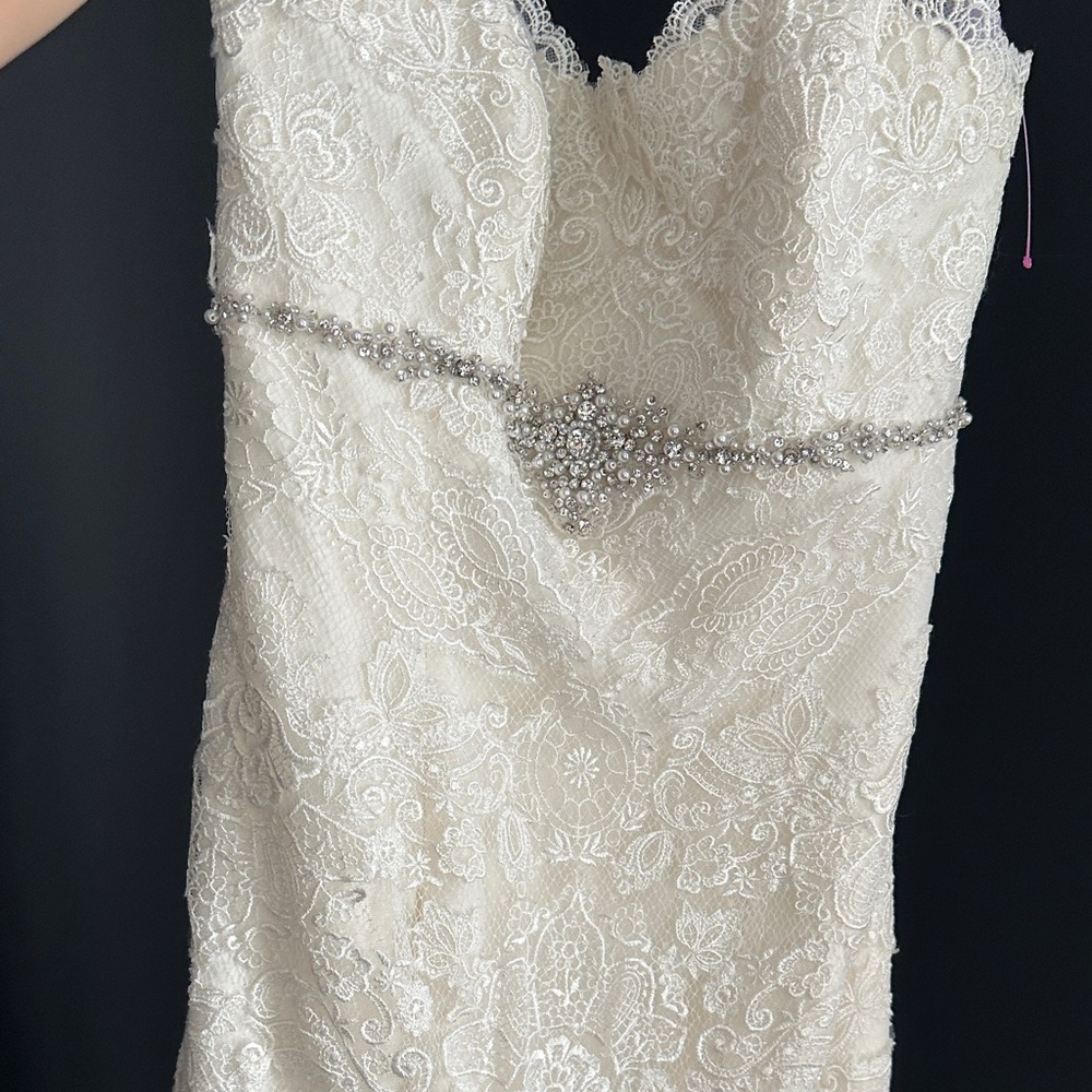 Elegant Lace Wedding Dress with Crystal Detail